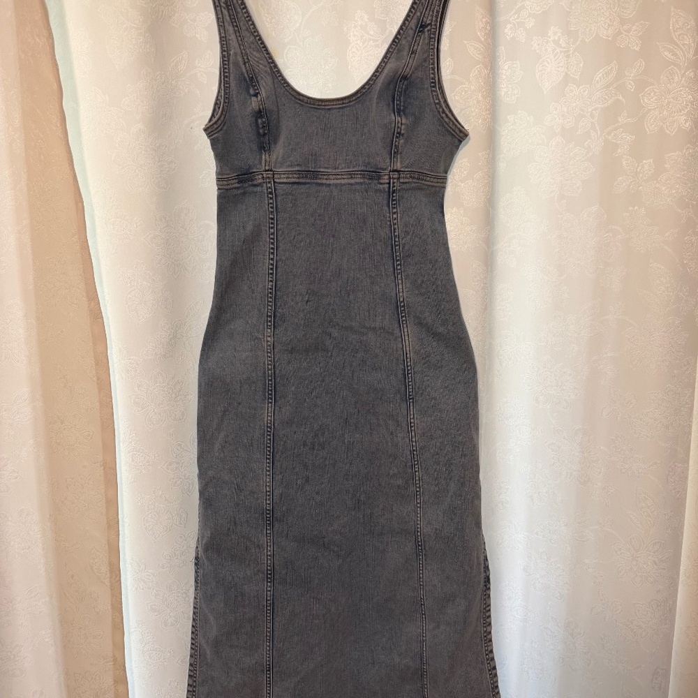 Fitted Denim Midi Dress